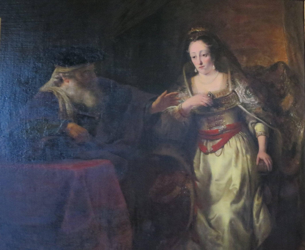 Esther and Mordecai by Ferdinand Bol — hand-painted portrait oil painting reproduction on canvas