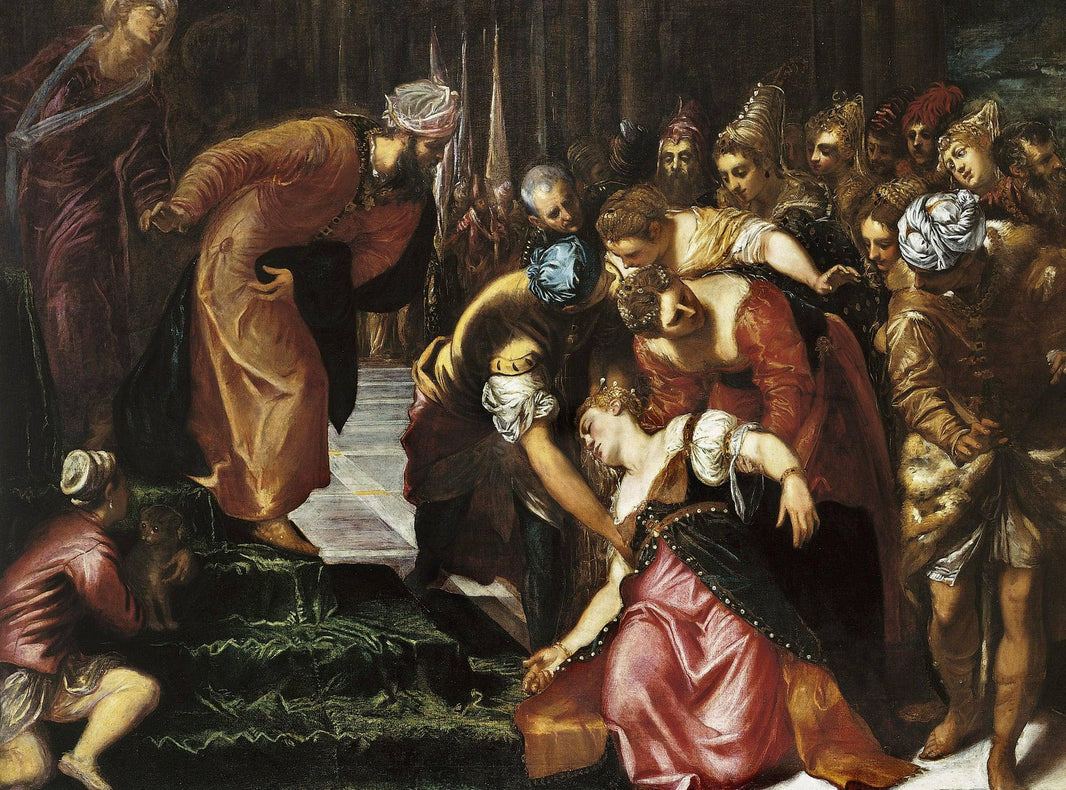 Esther before Ahasuerus by Tintoretto — hand-painted cultural oil painting reproduction on canvas