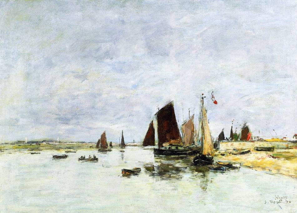 Etaples, Boats in Port - Eugene Boudin