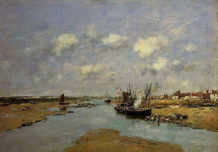 Etaples, La Canache, Low Tide - Eugene Boudin