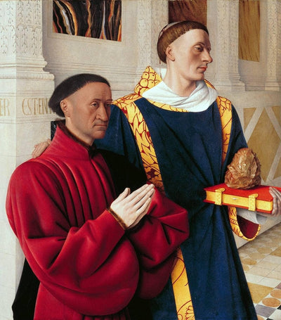 Etienne Chevalier with St. Stephen by Jean Fouquet — oil painting reproduction