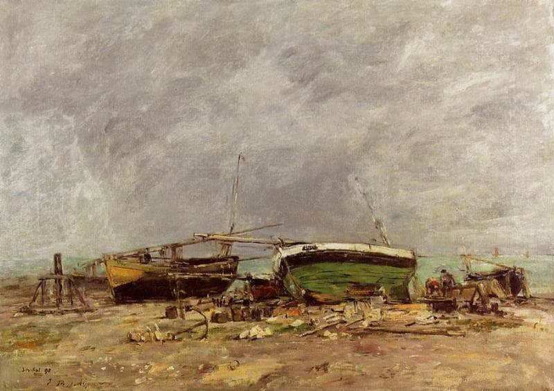 Etretat by Eugene Boudin — hand-painted landscape oil painting reproduction on canvas