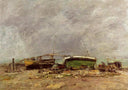 Etretat by Eugene Boudin — ships oil painting wall art, Impressionism