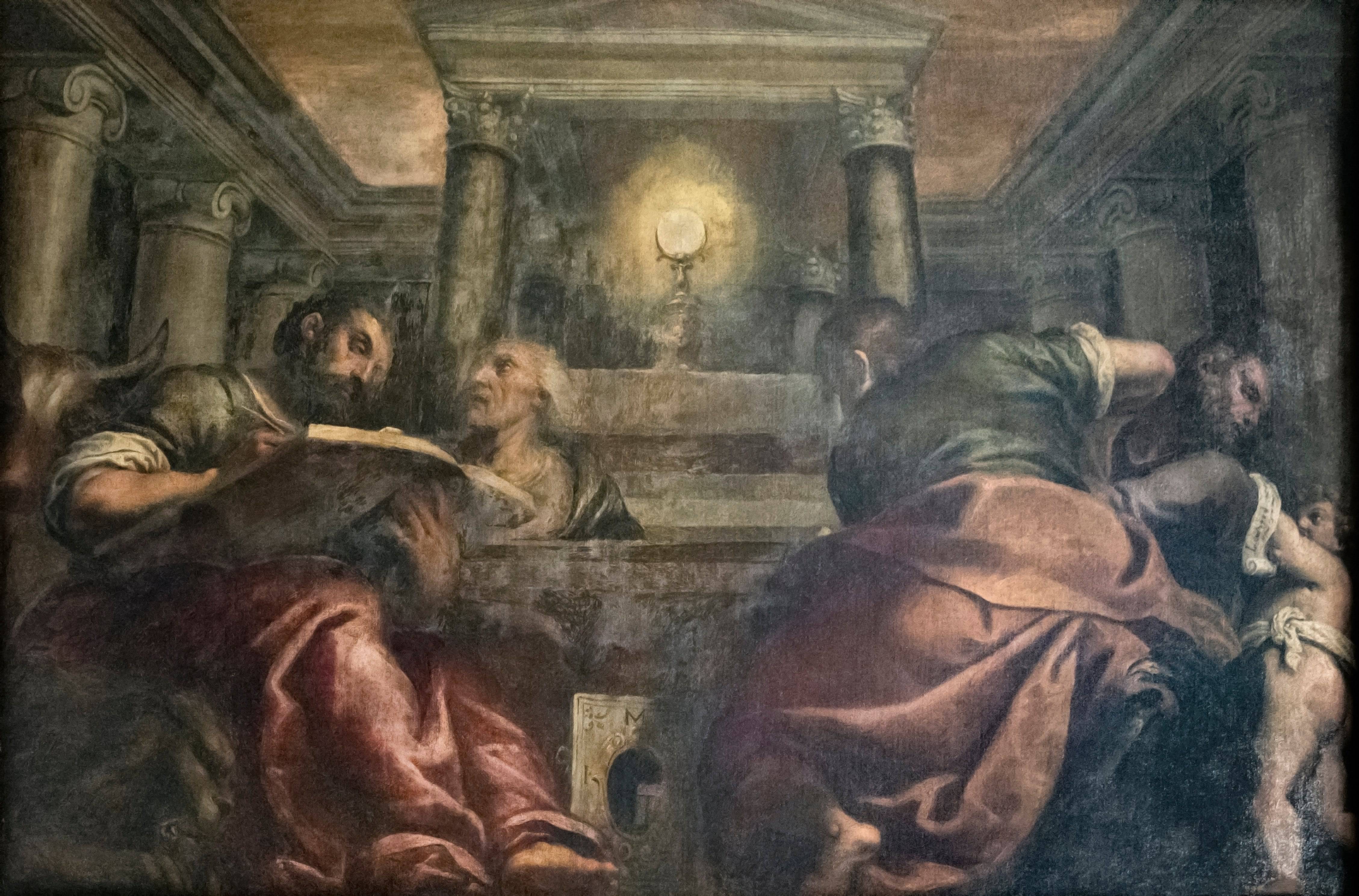 Eucharist Worshipped By The Four Evangelists - Palma il Giovane