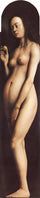 Eve, from the right wing of the Ghent Altarpiece in modern living room