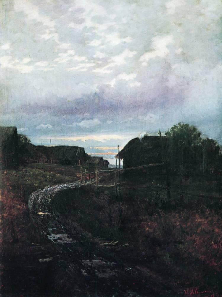 Evening by Isaac Levitan — hand-painted botanical oil painting reproduction on canvas