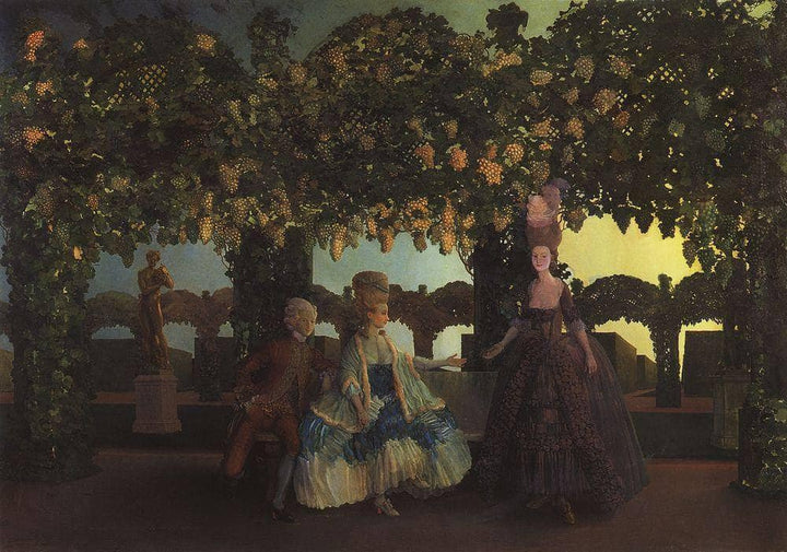 Evening by Konstantin Somov — hand-painted botanical oil painting reproduction on canvas