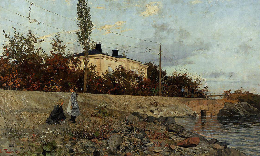 Evening at the Bay of Frogner by Frits Thaulow — hand-painted architectural oil painting reproduction on canvas