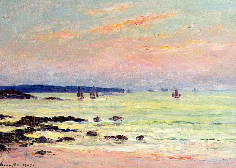 Evening at the Sea by Maxime Maufra — hand-painted landscape oil painting reproduction on canvas