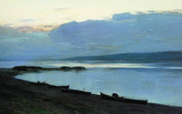 Evening at Volga by Isaac Levitan — hand-painted landscape oil painting reproduction on canvas