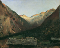 Evening in the Prossau near Gastein by Anton Romako — hand-painted landscape oil painting reproduction on canvas
