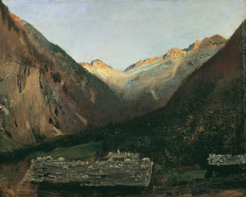 Evening in the Prossau near Gastein on gallery wrap