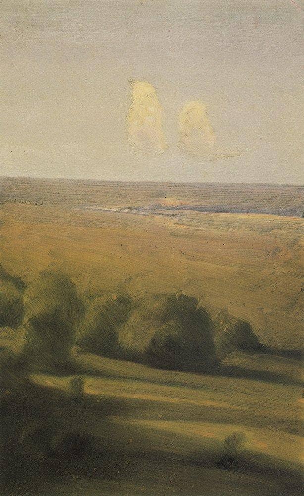 Evening in the steppe on gallery wrap