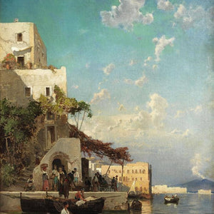 Evening meeting of the fishermen in a tavern of Mergellina near Naples