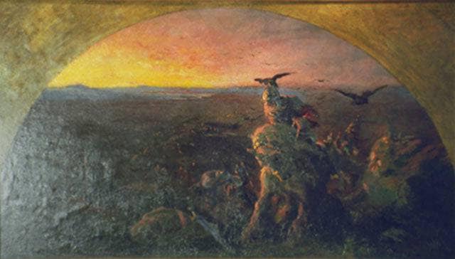 Evening of Kyiv bogatyrs by Nicholas Roerich — hand-painted abstract oil painting reproduction on canvas