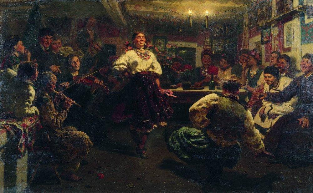 Evening party by Ilya Repin — hand-painted portrait oil painting reproduction on canvas