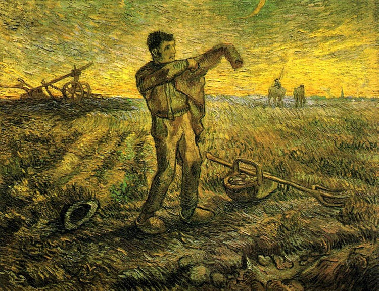 Evening - The End of the Day (after Millet) - Vincent van Gogh