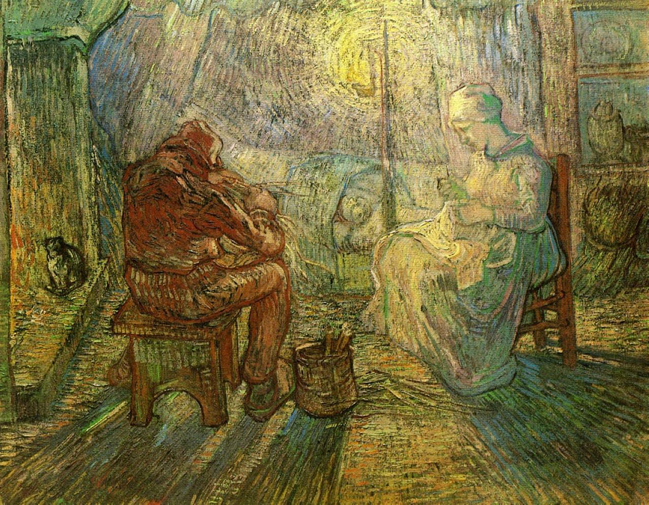 Evening - The Watch (after Millet) - Vincent van Gogh