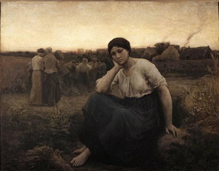 Evening by Jules Breton — hand-painted photography oil painting reproduction on canvas