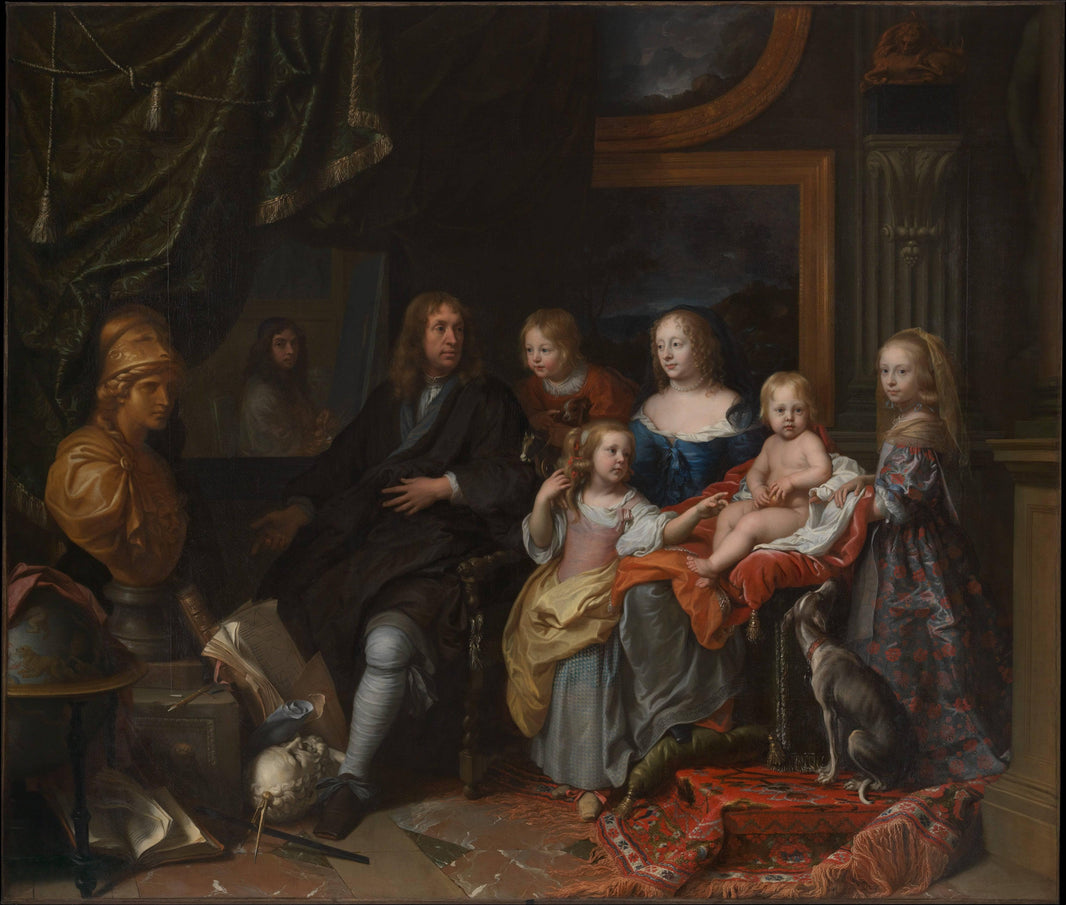 Everhard Jabach Et Sa Famille by Charles Le Brun — hand-painted portrait oil painting reproduction on canvas