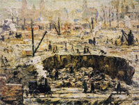 Excavation. Penn Station by Ernest Lawson — hand-painted landscape oil painting reproduction on canvas