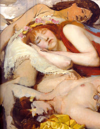 Exhausted Maenides after the Dance by Sir Lawrence Alma-Tadema — hand-painted portrait oil painting reproduction on canvas
