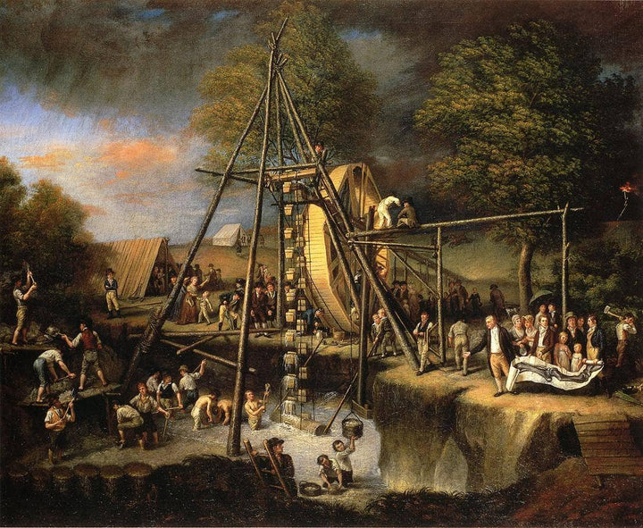 Exhumation of the Mastadon by Charles Willson Peale — hand-painted cultural oil painting reproduction on canvas