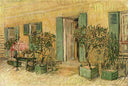 Exterior of a Restaurant at Asnieres by Vincent van Gogh — rural oil painting wall art, Neo Impressionism