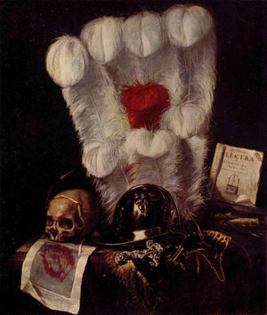 Vanitas: Still-Life with a Feather Fan - Juriaen van Streeck