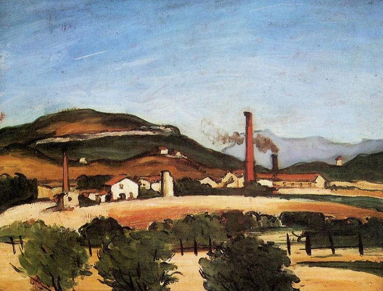 Factories Near Mont de Cengle - Paul Cezanne