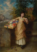 Fading Flowers by Augustus Edwin Mulready — female oil painting wall art, Naturalism