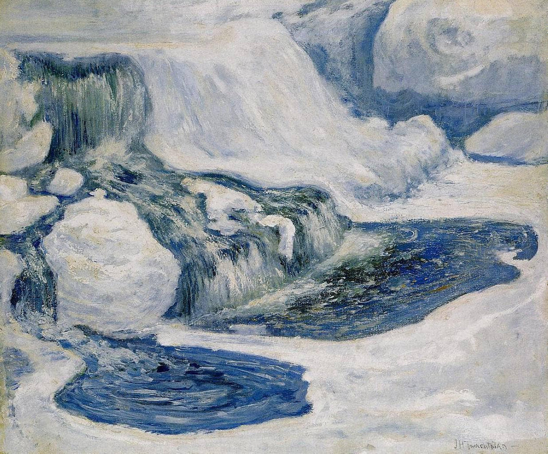 Falls in January by John Henry Twachtman — hand-painted landscape oil painting reproduction on canvas