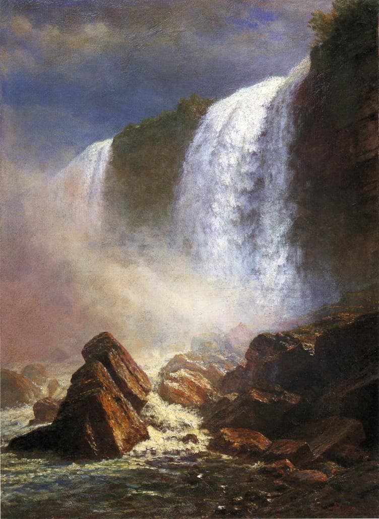 Falls of Niagara from Below by Albert Bierstadt — hand-painted eco oil painting reproduction on canvas
