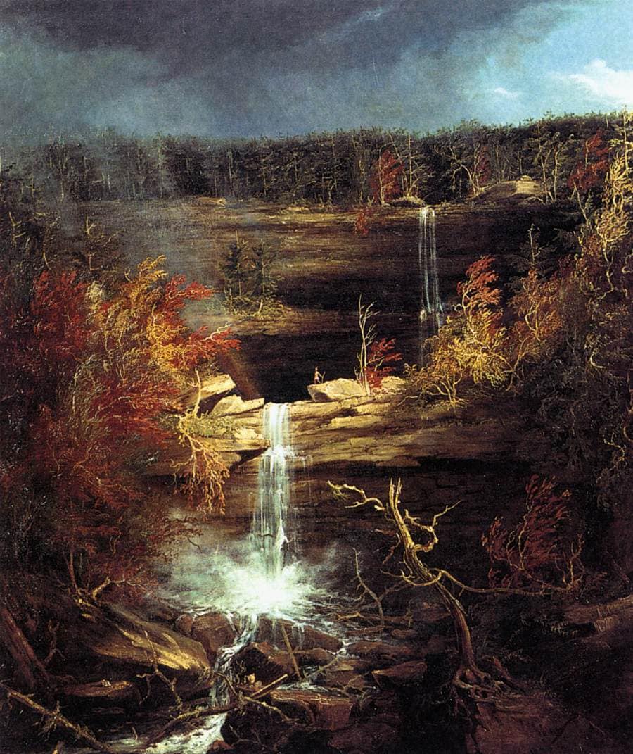 Falls of the Kaaterskill by Thomas Cole — hand-painted botanical oil painting reproduction on canvas