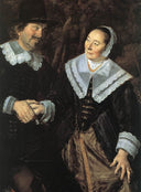 Family Group in a Landscape (detail) by Frans Hals — female oil painting wall art, Baroque