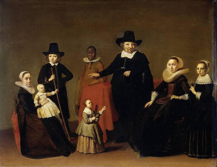 Family Group with Black Servant by Willem Cornelisz Duyster — hand-painted portrait oil painting reproduction on canvas