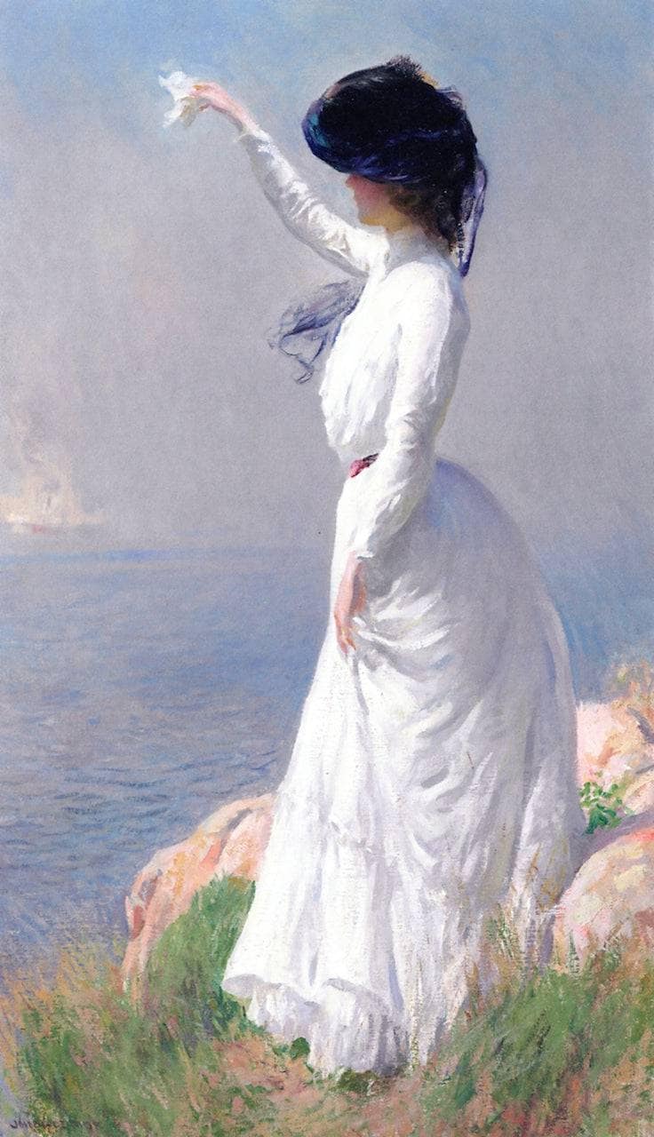 Farewell by Joseph DeCamp — hand-painted portrait oil painting reproduction on canvas