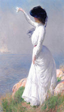 Farewell by Joseph DeCamp — female oil painting wall art, Impressionism