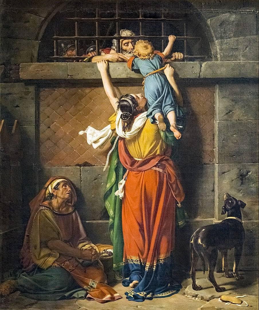 Farewell of Consul Boetius to his family by Jean Victor Schnetz — hand-painted cultural oil painting reproduction on canvas