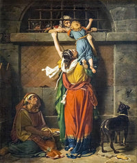 Farewell of Consul Boetius to his family by Jean Victor Schnetz — hand-painted cultural oil painting reproduction on canvas