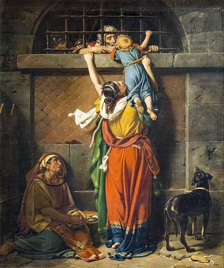 Farewell of Consul Boetius to his family by Jean Victor Schnetz — hand-painted cultural oil painting reproduction on canvas
