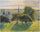 Farm and Steeple at Sunset in study