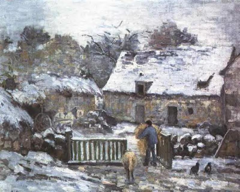 Farm at Montfoucault 2 - Camille Pissarro