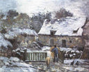 Farm at Montfoucault 2 by Camille Pissarro — rural oil painting wall art, Impressionism