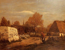 Farm near Quimper by Eugene Boudin — rural oil painting wall art, Realism