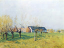 Farm to Höllenkaff by Alfred Sisley — hand-painted botanical oil painting reproduction on canvas