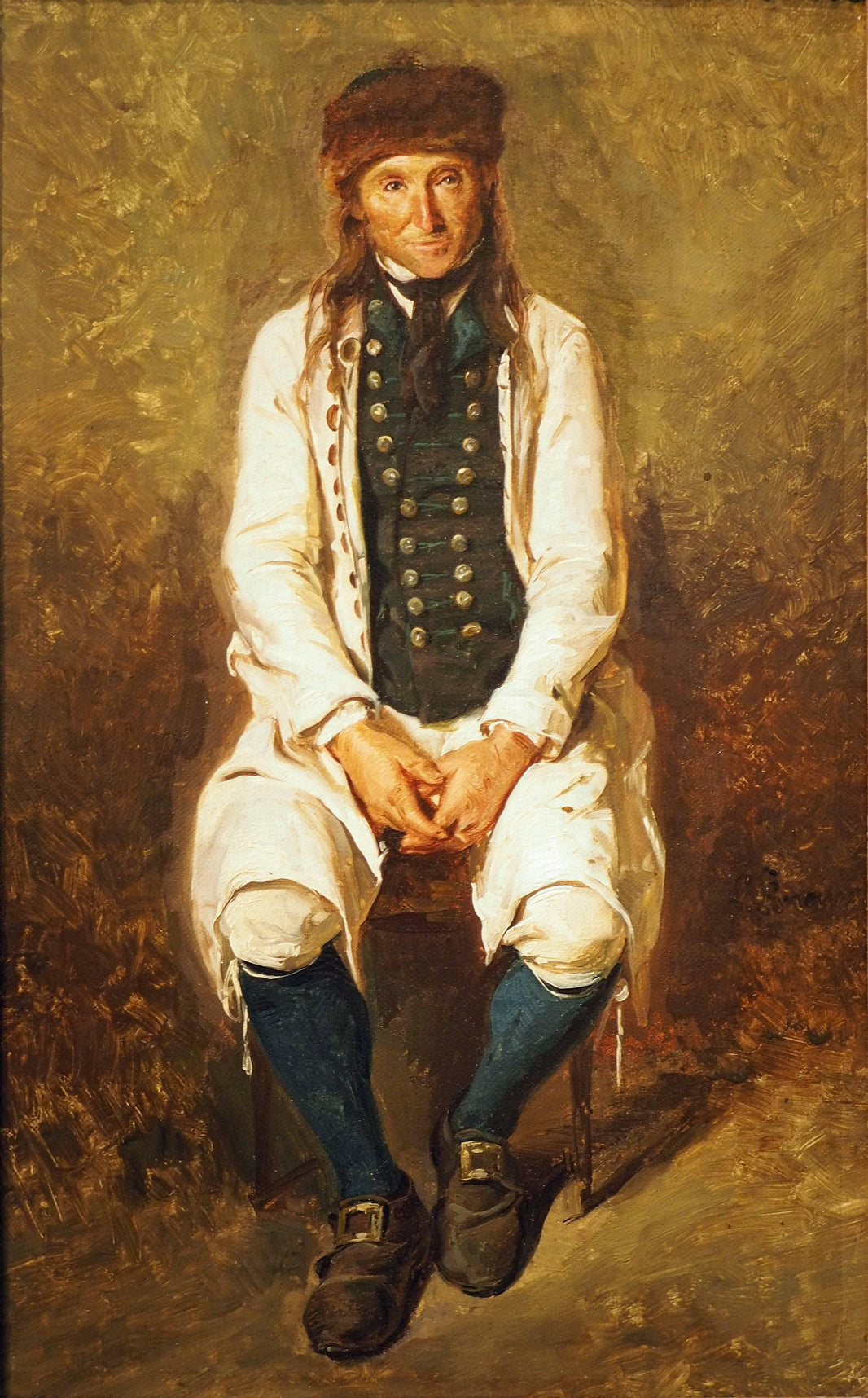 Farmer in Hessian costume by Ludwig Knaus — hand-painted portrait oil painting reproduction on canvas