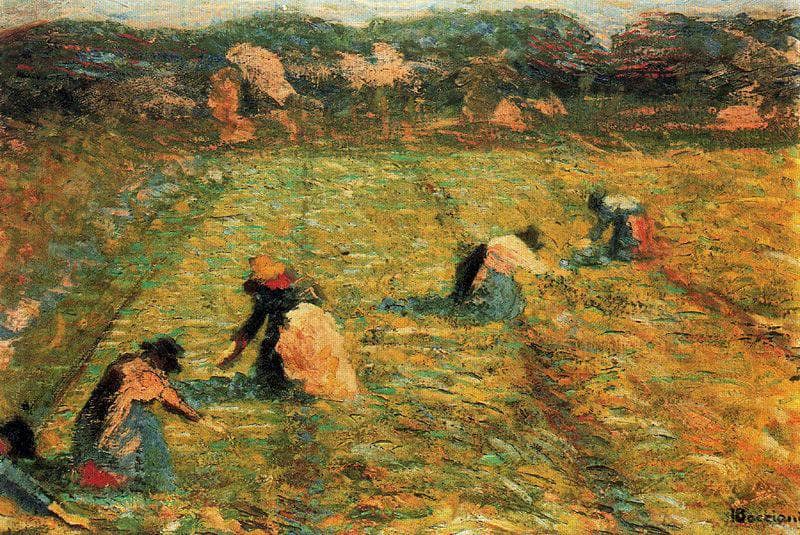 Farmers at work (Risaiole) by Umberto Boccioni — hand-painted landscape oil painting reproduction on canvas