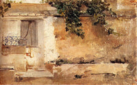 Farmhouse in Valencia by Joaquín Sorolla — hand-painted architectural oil painting reproduction on canvas