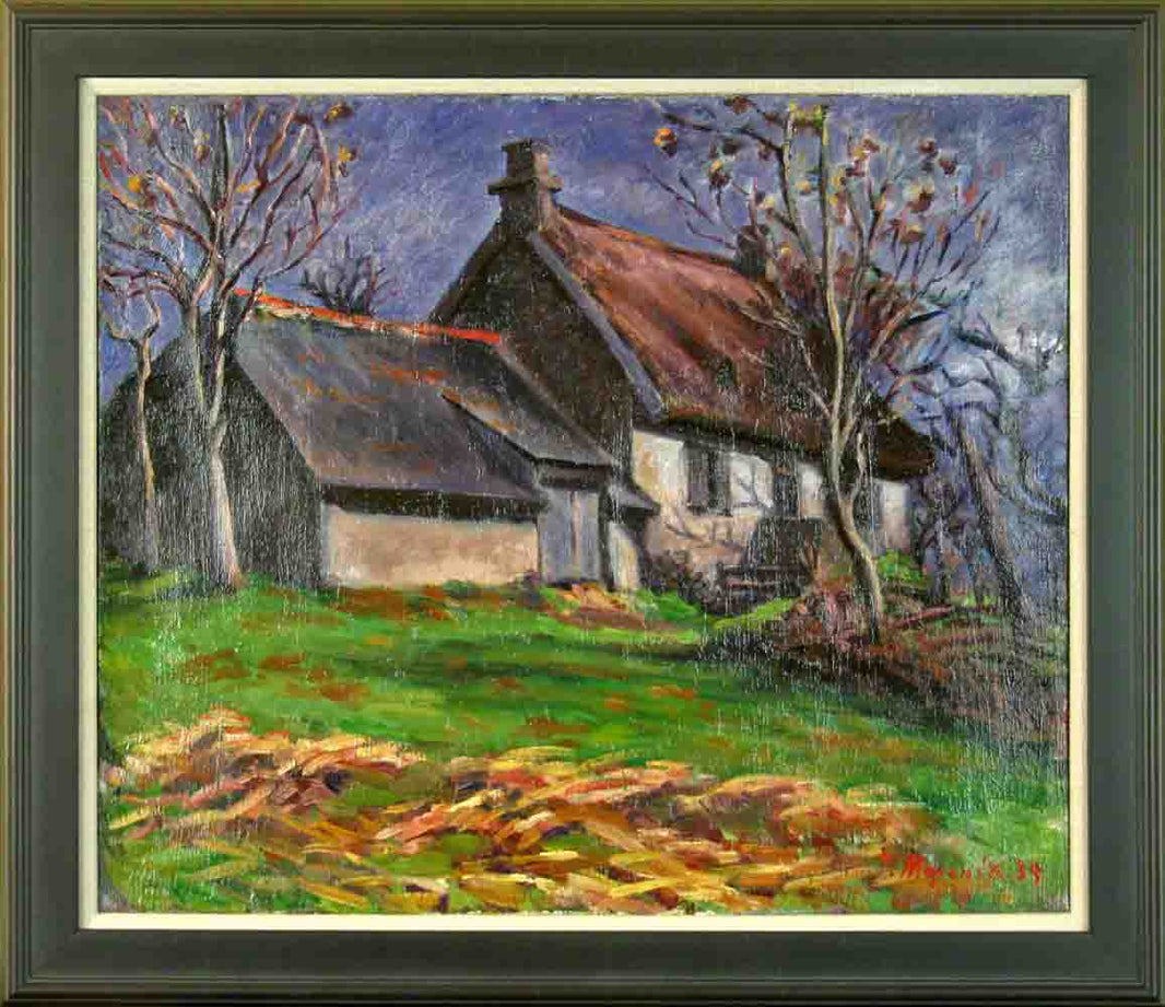 Farmhouse by Jacob MÄcznik — hand-painted landscape oil painting reproduction on canvas